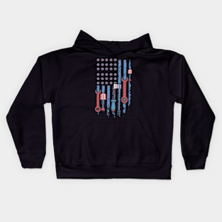 America Flag with working tools laborer happy labor day tee Kids Hoodie